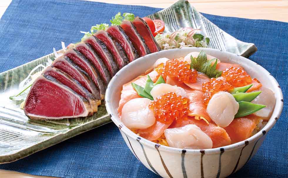 【期間限定】海鮮漬け丼 鰹の塩たたきセット イメージ