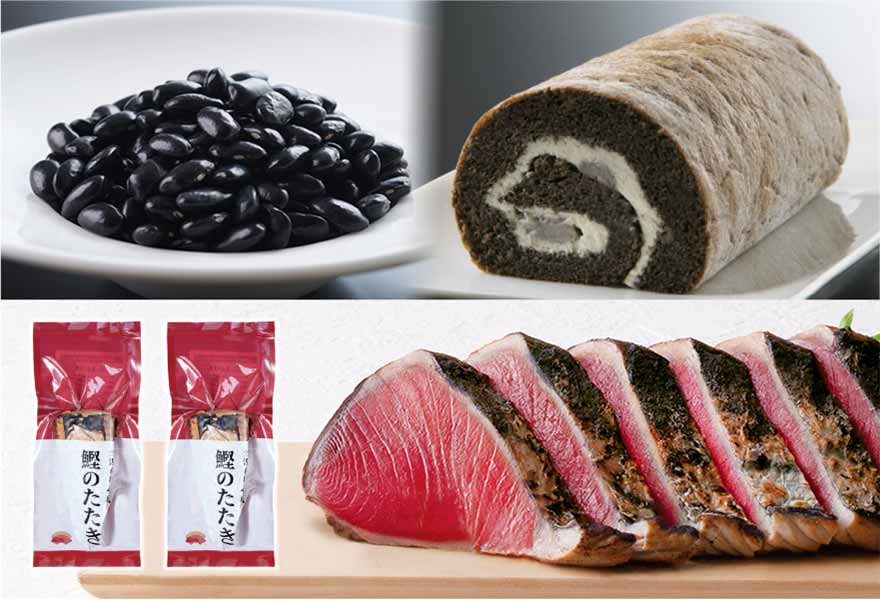 鰹のたたき・城西館 銀不老ロールケーキセット 画像1